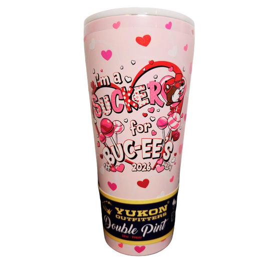 Buc-Ee's 202 "I'm a Sucker for Buc-Ee's" Double-Wall Vacuum Insulated Tumbler - Available in 32oz and 40oz Sizes with Pink Straw, Durable Design for Everyday Use